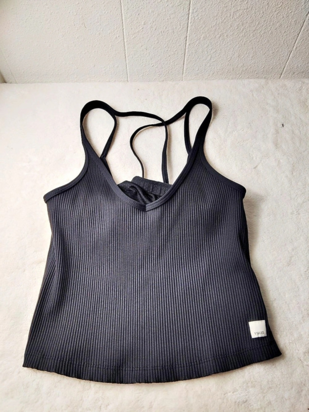 Vuori Rib Crop Tank Black Small